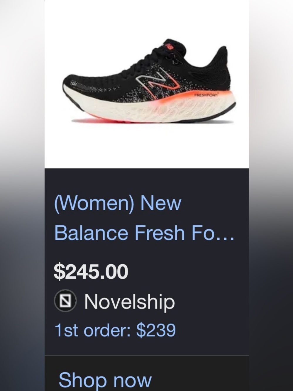 New Balance Women’s Fresh Foam Running Shoes - Black/Orange/White